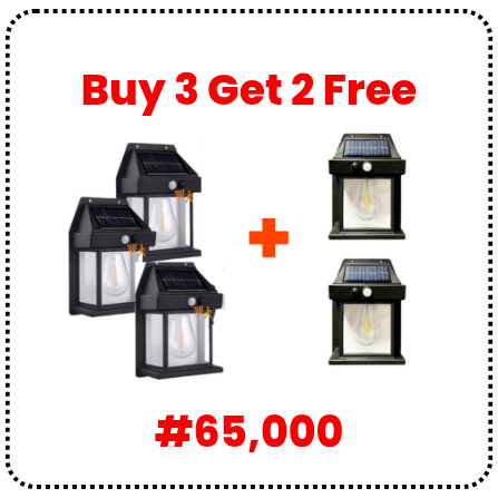 Solar Outdoor Wall Light – Buy 3 Get 2 Free (5 Units)