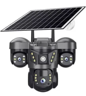 CCTV 3 lens wifi full HD intelligent wireless solar camera Premium Triple-Lens 8K Ultra HD Solar Security Camera